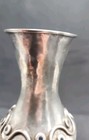1950 Los Castello Mexican Hand Wrought Silvered  Olla Style Inlaid Abalone Vase 