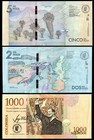 Colombia 5000  2000  1000 Pesos 3 Pcs Set 2015 Banknote Unc New