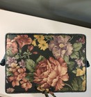 Vintage Floral Sewing Basket Organizer W Tray   Pin Cushion Craft Storage Box