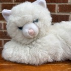 Dakin White Persian Kitty Cat Laying Down Plush Stuffed W  Blue Eyes Vintage