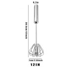 Digead Stainless Steel Egg Whisk  Hand Push Rotary Whisk Blender  Versatile Milk