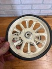 Vintage Set  3  Baby Buggy Wagon Wheels Metal Rim Hard Rubber 6 5 