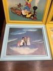Vintage Disney Lithograph Lot 4 Framed 8x12 Mickey Donald Peter Pan