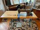 Singer 281-141 Industrial Sewing Machine  Clutch Motor  K Leg Table  Working