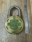 Vintage Old Royal Certified Brass Padlock Lock No Key