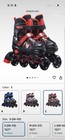 Ernan Adjustable Inline Skates Roller Blades Kids Size Small S 26-33 Black Red