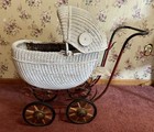 Antique Victorian Shirley Temple Wicker Baby Doll Carriage Stroller 33   x15 5   x33