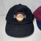 Vintage Hard Rock Cafe Hat Las Vegas   Chicago Lot 2 Caps Black Maroon Babucap