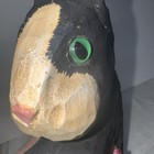Folk Art James Haddon Wood Carving Shelf Sitter Hanging Tuxedo Cat Signed