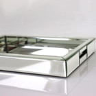 Rectangle Silver Mirror Decorative Tray Size 11    Length X 14    Width X 2    Height