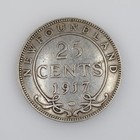 1917 C Newfoundland  Canada 25 Cents Silver Coin - Great Condition