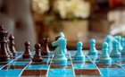 Handmade Resin Chess Set 12 x12  Fire   Ice Blue Copper W  Chess Pieces