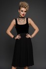 Vintage Nine West Black Velvet Lace Up Asymmetrical Dress Lbd Sz 4 Edgy Glamor