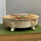 Vintage Lipper   Mann Floral Hand Painted Porcelain Trinket Dresser Box Japan
