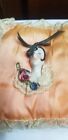 Vintage German Art Deco Flat Head Half Doll Flapper Lady On Pillow Pin Cushion