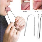 Stainless Steel Tongue Scraper Cleaner For Adults Kids Portable Oral Care