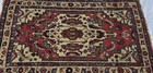 Antique Hand-knotted Heriz Serapi Wool Rug 47 x 30 5  Red Medallion Mat