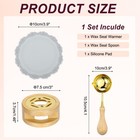 Wax Stamp Seal Kit Sealing Warmer Melting Spoon Silicone Pad  Wood Color gray