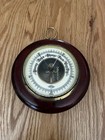 Atco Antique Barometer Wood Framed Round Hanging Weather Instrument Original