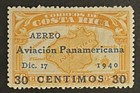 Travelstamps  Costa Rica Air Mail Op Stamp 1940 Scott  c56 Mint Mogh