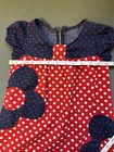 Toddler Girls Vintage Handmade Dress 2t Red  Floral Polka Dot Dress Zipper Back