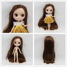 Middie Blythe Doll Brown Hair 8  Bjd Custom Matte Face Jointed Body Fashion Ooak