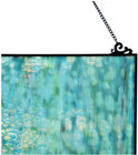 Single Pane Window Panel Stained Glass Handcrafted Hanging Style Mottled Blue