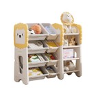 Kids Bookshelf   Toy Storage  4-tier Toy Organizers W 8 Removable Bins Organizer