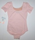 Danskin Leotard Bodysuit Short Slv Cotton Blend Theatrical Pink New Child Girl