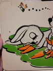 Vintage Wooden Puzzle White Easter Bunnies Rabbits Carrots