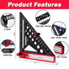 8 In 1 Rafter Square With Carpenter Pencil  Multi-purpose Carpenter Square Tools