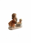 Vintage Guardian Angel Ceramic Figurine - Angel With Baby In Hat Box