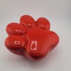 Paw Print Pet Ashes Urn     Glossy Ceramic Memorial Keepsake     Black red white
