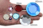 60mm Large Round Acrylic Flat Back Rhinestones Cosplay Props Plastic Gems 2pcs