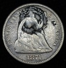 Love Token Engraved Et Fancy Script On 1871 Seated Liberty Half Dime Silver