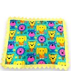 Handmade Vintage Baby Crib Quilt Patchwork Yellow Trim Nursery Decor Blanket