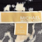 Michael Kors Women s M  Black And White Animal Print  Zip  Roll Sleeve Blouse