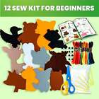 Kids Crafts Ages 4-8 Diy Beginner Needle And Thread Kit - Animals Sewing Kit