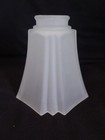 Frosted Glass Art Deco Shade Lamp Cover Square Skirt Empire Design Vintage 