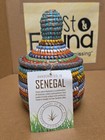 New 7 5    Senegal Hand Woven Small Basket Pot W  Lid Multicolored Storage Trinket