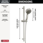 Delta 7-setting Slide Bar Hand Shower Lumicoat Stainless-certified Refurbished