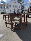 Antique English Massive Oval Gate-leg Drop-leaf Dining Table