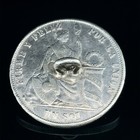 Peru  1872 Y j Un Sol   900 Silver Soldered - Made A Loop For Button Km  196 3