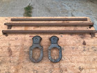 Antique Hh f Star 20th Century Barn Door Rollers With Track