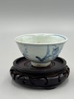 Antique Chinese 16th C  Ming Dynasty Blue And White Bird And Flower Small Cup