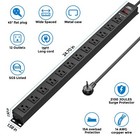 Crst 12-outlet Heavy Duty Metal Power Strip  15-foot Power Cord   15 Amps  1875w