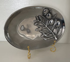Vintage 9    Mariposa Brillante 1995 Made In Mexico Olive Detail Aluminum Plate