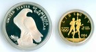 1984 W Xxii Olympics Gold  10   1984 S Olympics Silver Commemoratives Coa Ogp