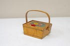 Antique Regency Era Tunbridge Sycamore Miniature Childs Sewing Work Box W Handle