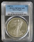 1987 S  1 American Silver Eagle 1 Oz Proof Pcgs Pr 70 Dcam